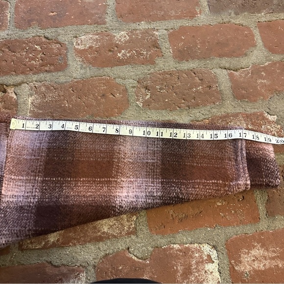 Madewell Brushed Plaid Knit Shirt Jacket Faded Fig Button Pockets Women medium - Picture 15 of 16